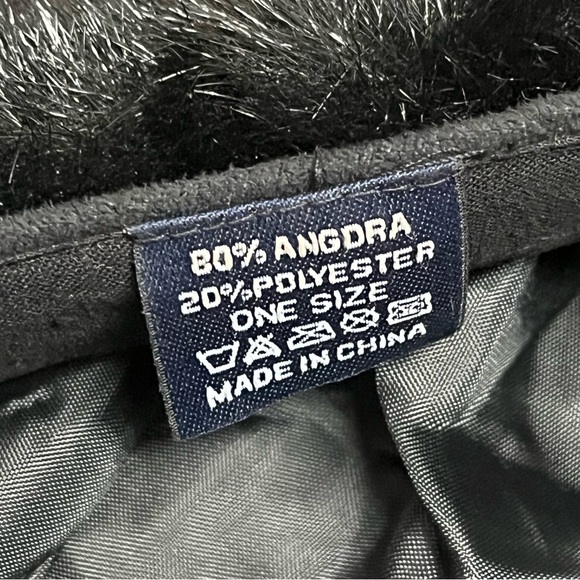 Vintage Angora Black Newsboy Cabbie Hat Cap Y2K - Picture 10 of 10